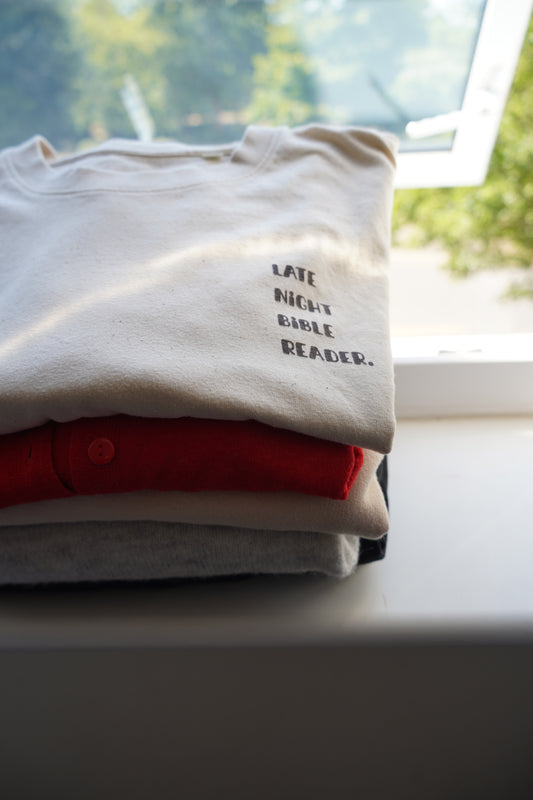 Late Night Bible Reader - Organic Heavyweight Tee